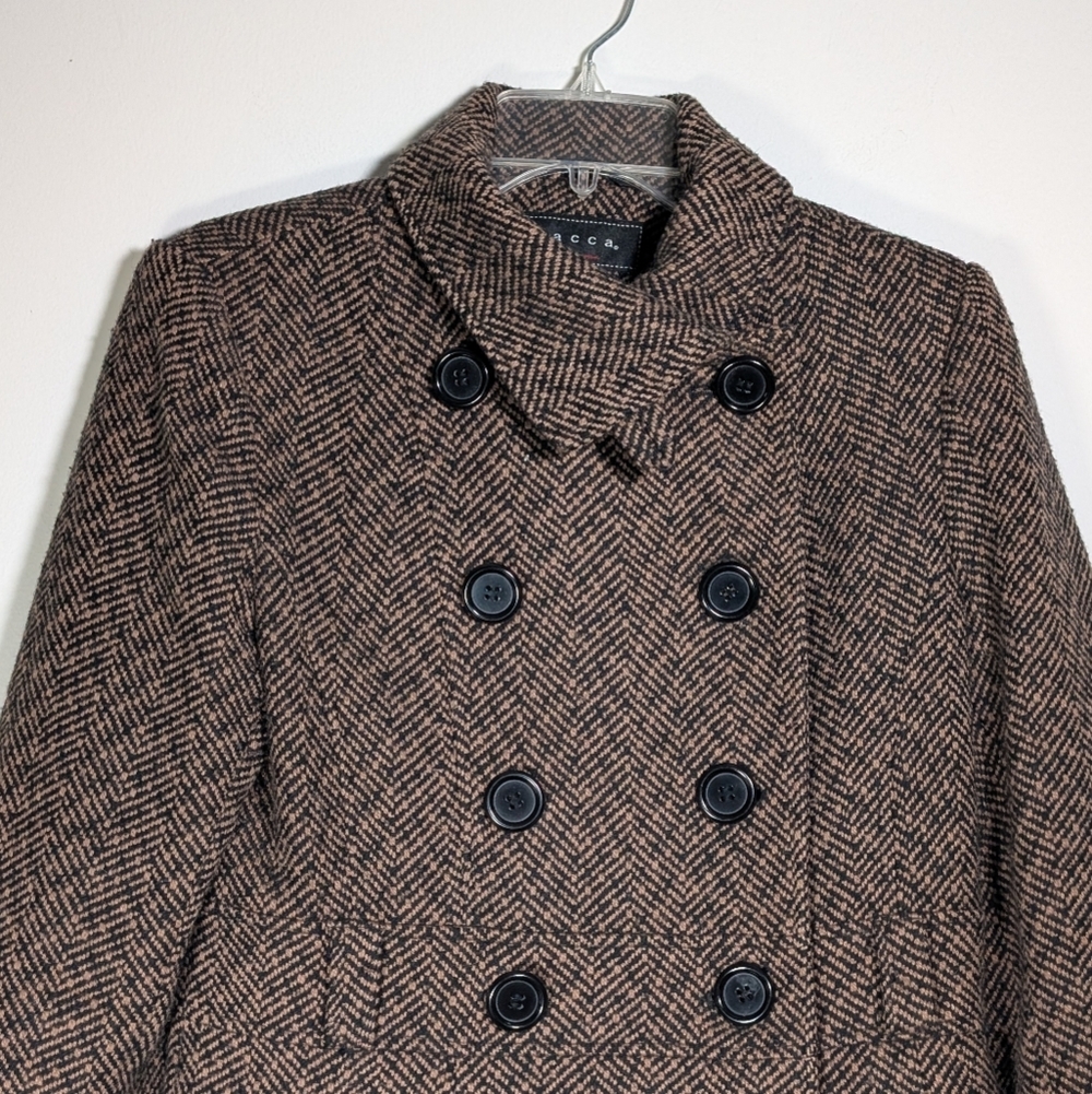 Giacca Brown Tweed Pea Coat S - Picture 5 of 9